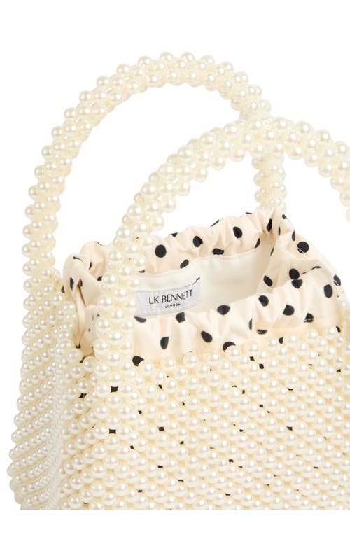 Lk Bennett Mini Faux Pearl Tote In Black Dots