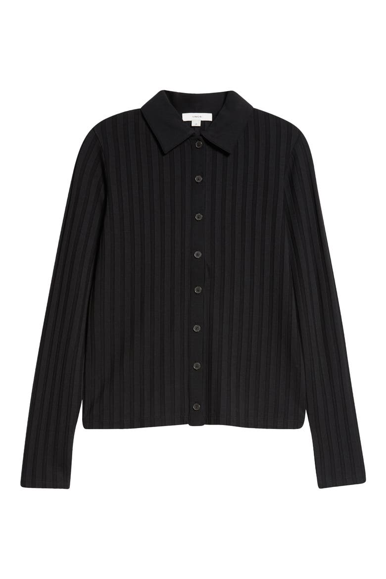 Collar Rib Cardigan, Alternate, color, BLACK