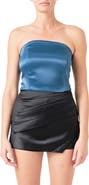 Endless Rose Strapless Satin Crop Top