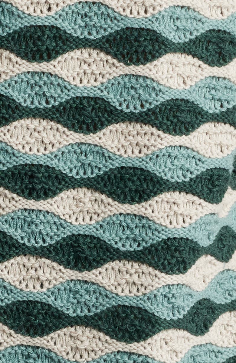 DIET STARTS MONDAY Beach Wave Open Stitch Polo Sweater, Alternate, color, 