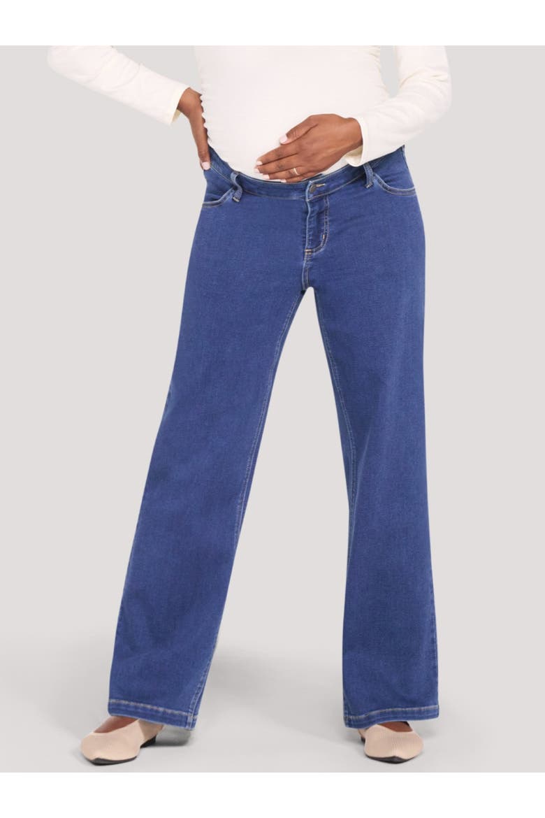 Under the Belly Straight Leg Knit Denim, Main, color, Dark Wash