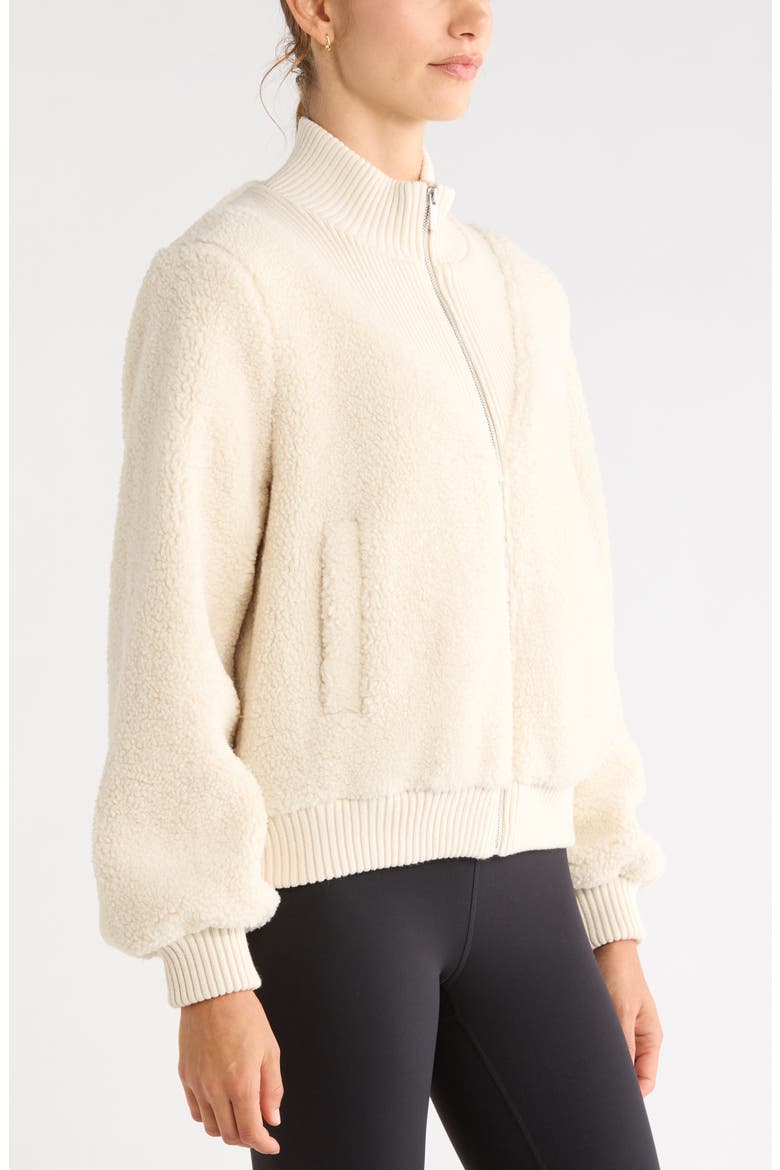 Glacier Faux Shearling Jacket, Alternate, color, IVORY BIRCH