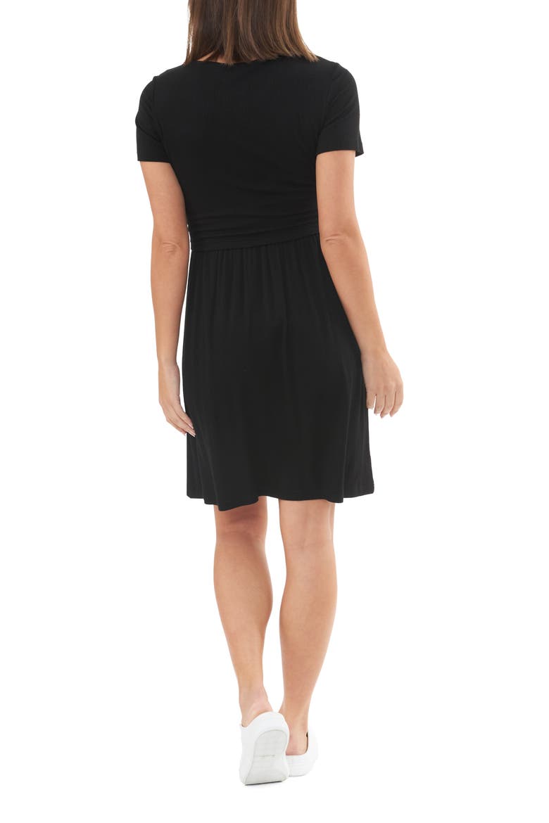 Rib Crop Top Nursing Dress, Alternate, color, BLACK