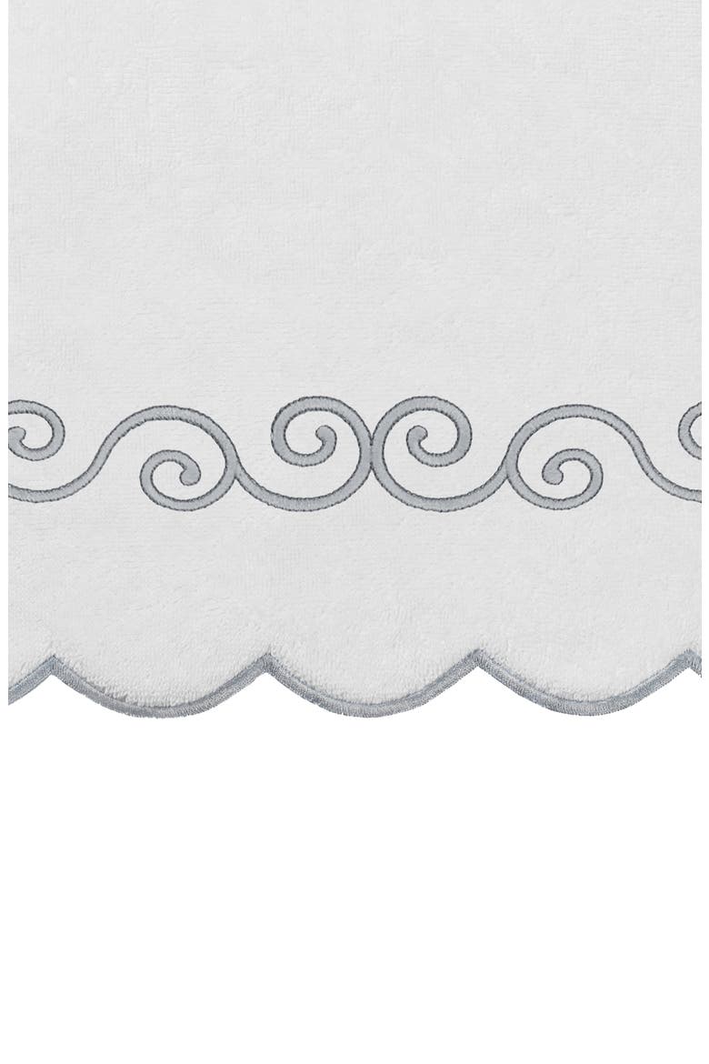 6-Piece Symmetra Embroidered Turkish Cotton Towel Set, Alternate, color, WHITE/ GRAY