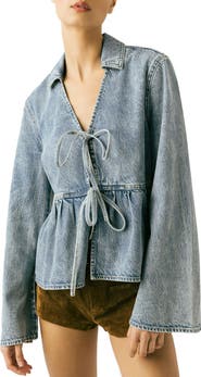 BLANKNYC Denim Tie Front Shirt