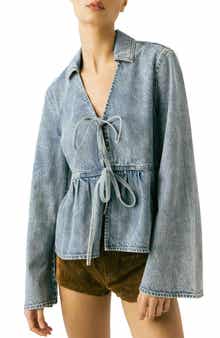 BLANKNYC Denim Tie Front Shirt