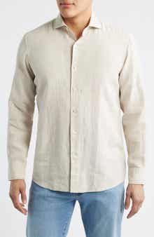Astino Lino Tailored Fit Linen Button-Up Shirt