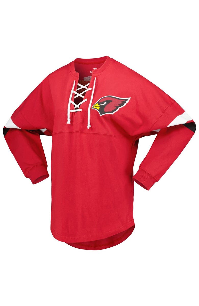 FANATICS Women's Fanatics Branded Cardinal Arizona Cardinals Spirit Jersey Lace-Up V-Neck Long Sleeve T-Shirt, Alternate, color, Cardinal