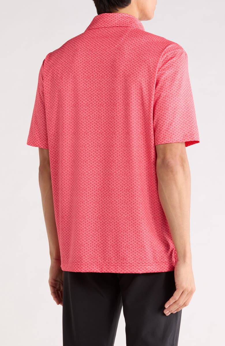 Greg Norman Coral Cove Print Knit Polo, Alternate, color, Calypso Coral