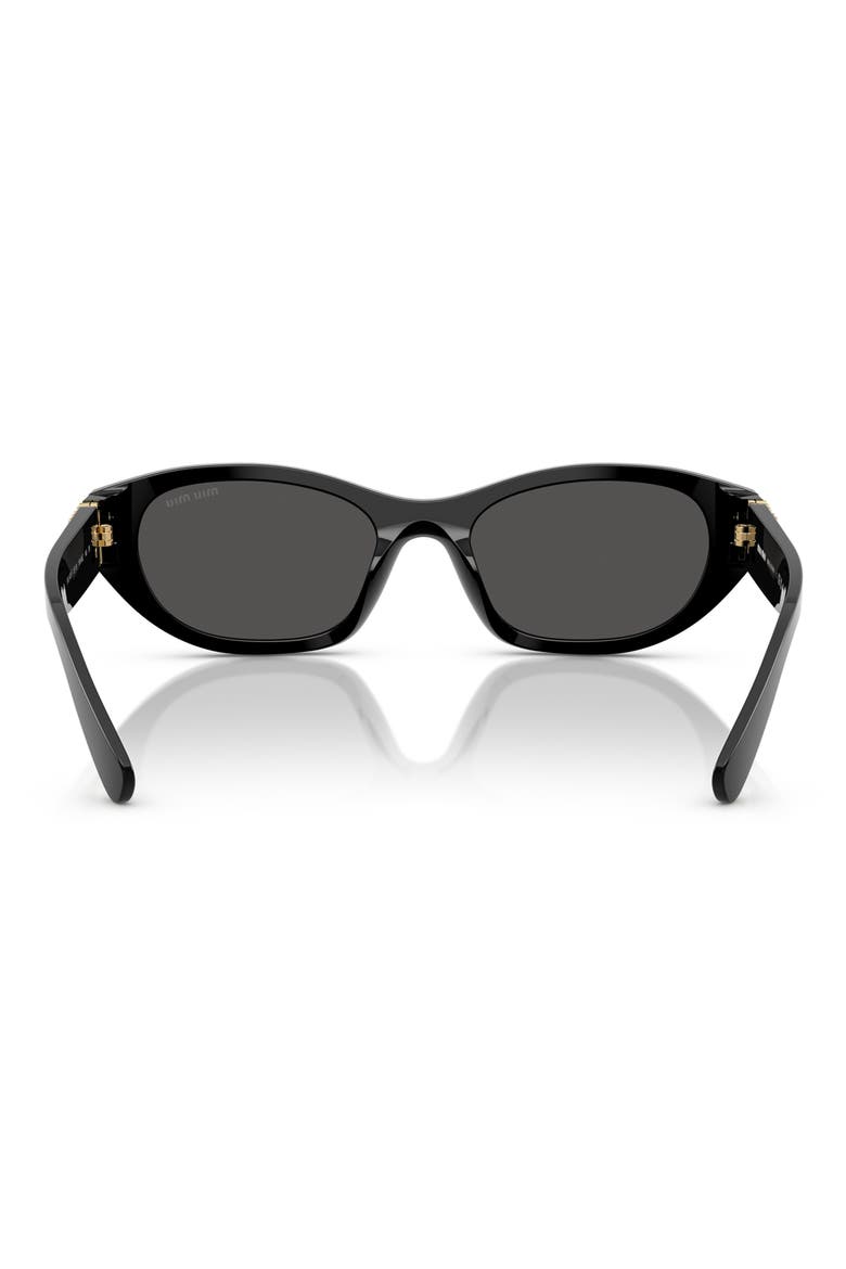 53mm Irregular Sunglasses, Alternate, color, BLACK / DARK GREY