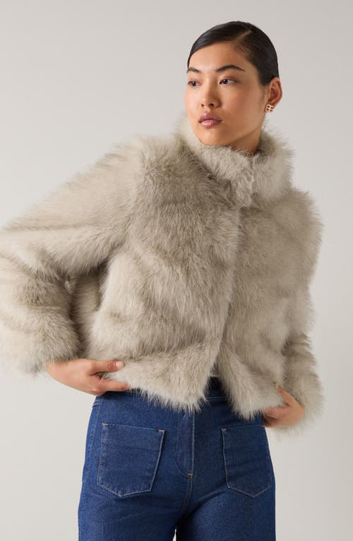 Lk Bennett Faux Fur Jacket In Brown
