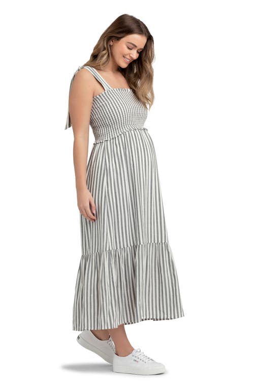 Ripe Maternity Ollie Smocked Maternity Dress In Gray