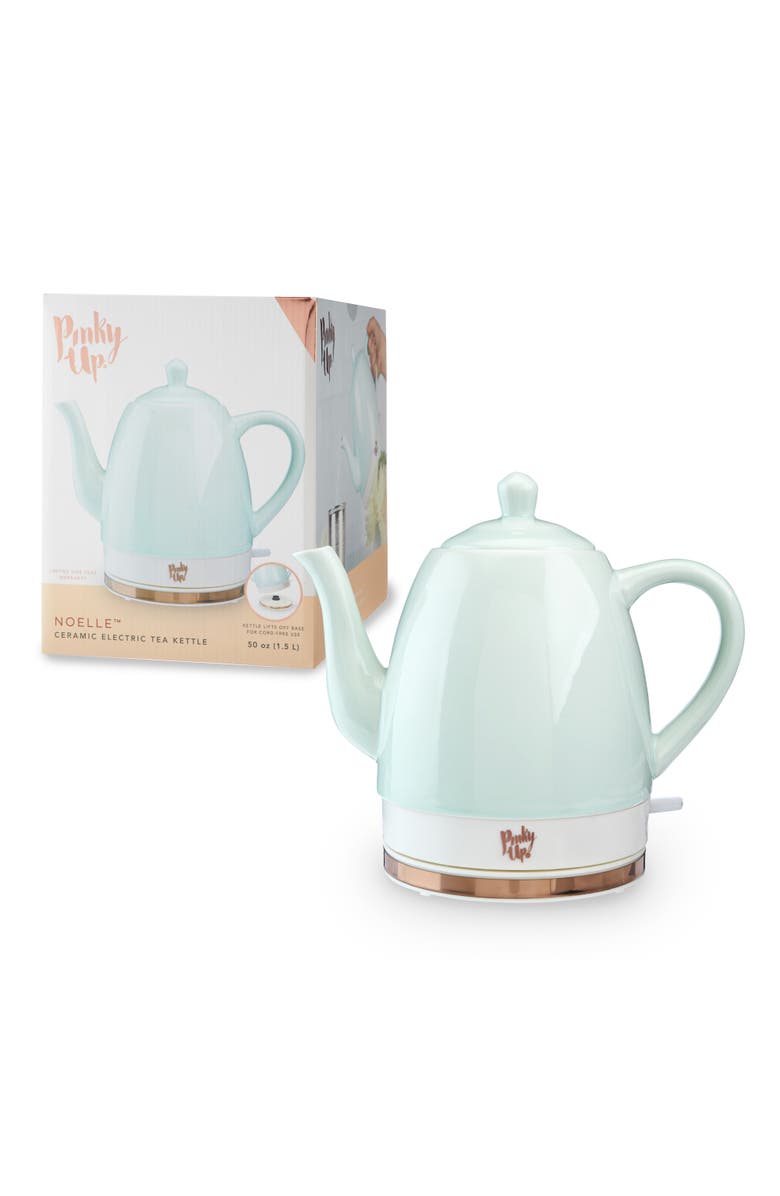 Pinky Up (Accessories) Noelle Ceramic Electric Tea Kettle, Main, color, Green