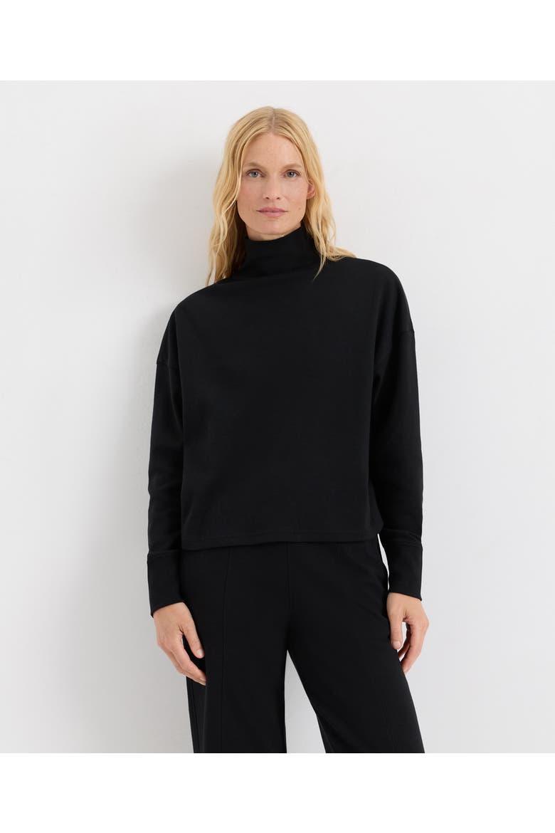 Organic Cotton Roam Funnel Neck Top, Main, color, Black