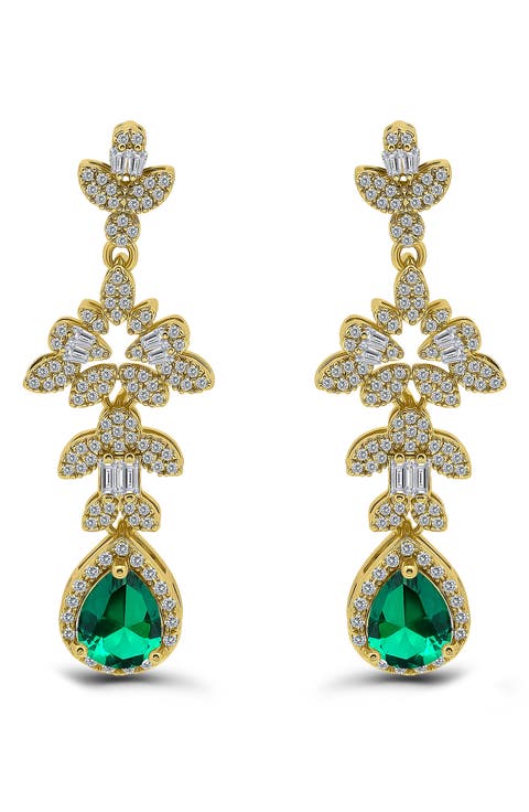 Pear Cubic Zirconia Drop Earrings