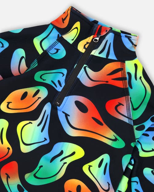 Deux Par Deux Boy Two-piece Thermal Underwear Set In Multi