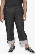 KARL LAGERFELD PARIS Crystal Cuff High Waist Jeans