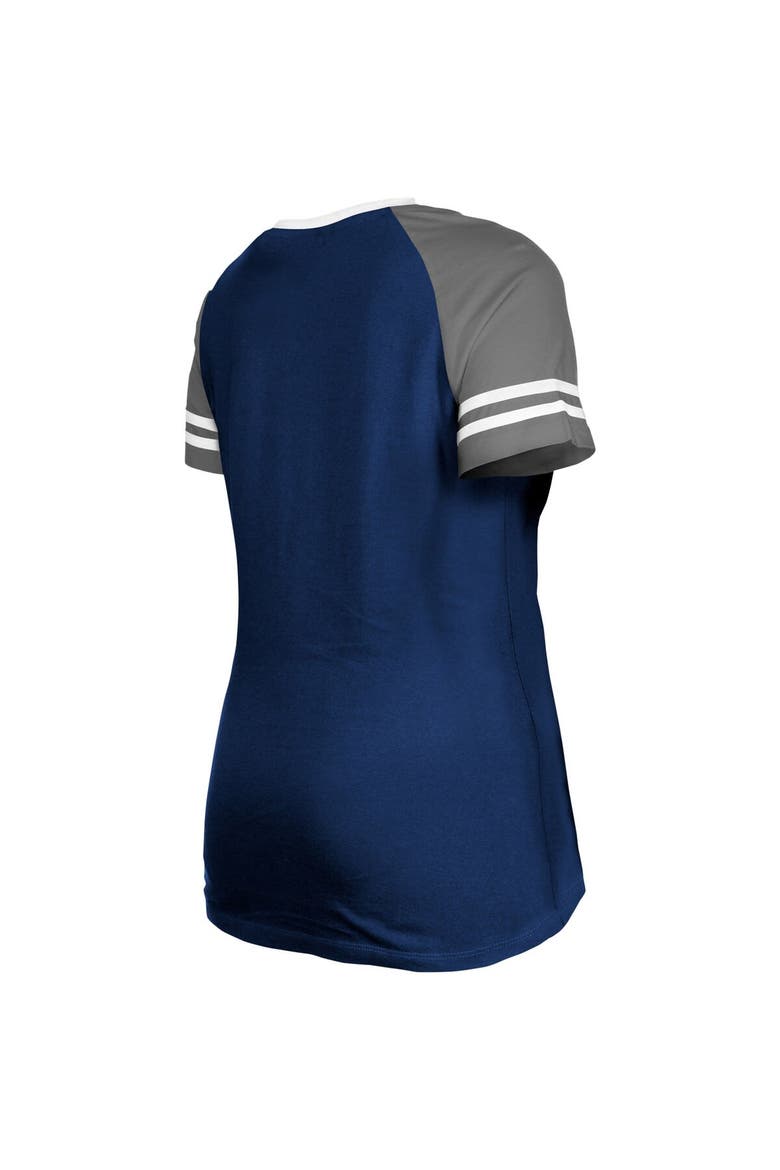 Women's New Era  Navy Dallas Cowboys Raglan Lace-Up T-Shirt, Alternate, color, Navy