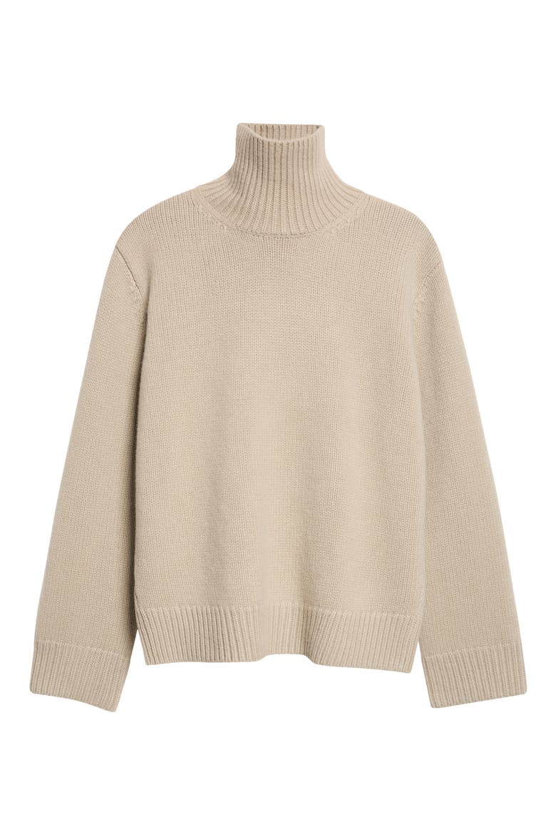 Oversized Lambswool Turtleneck Sweater, Alternate, color, SAGE