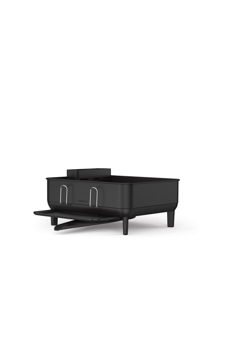 compact steel frame dishrack, Alternate, color, Matte Black