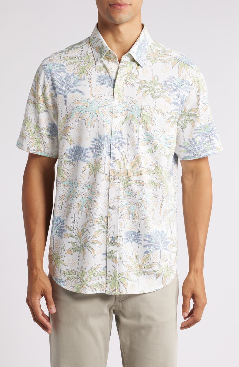 Tommy Bahama San Lucio Palm Orchard Print Short Sleeve Button-Up Shirt, Main, color,