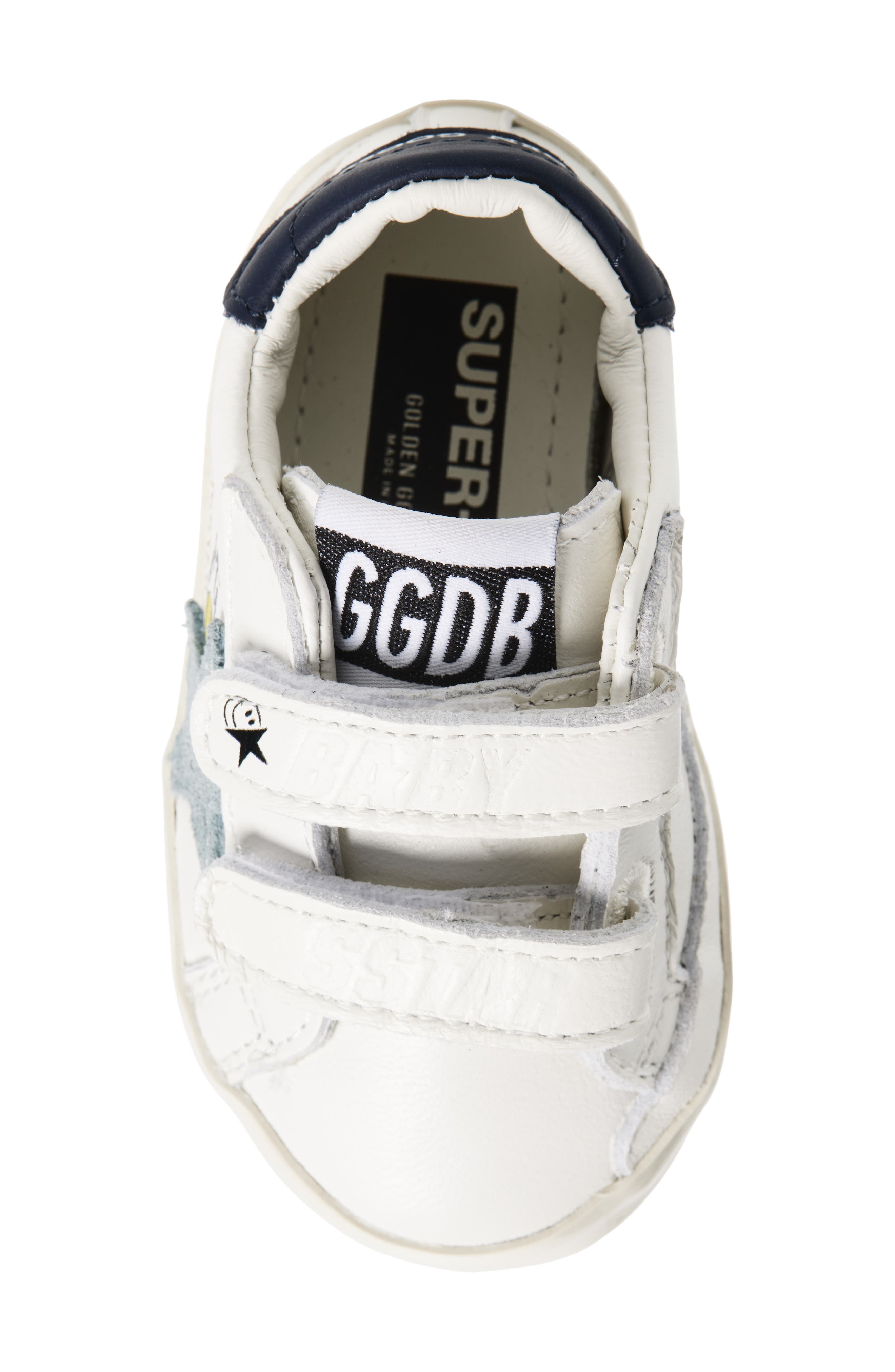 Golden Goose Baby School Leather Upper Sneaker, Alternate, color, White/ Light Blue/ Blue