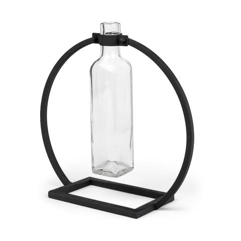 Monica Metal Glass Bottle Vase