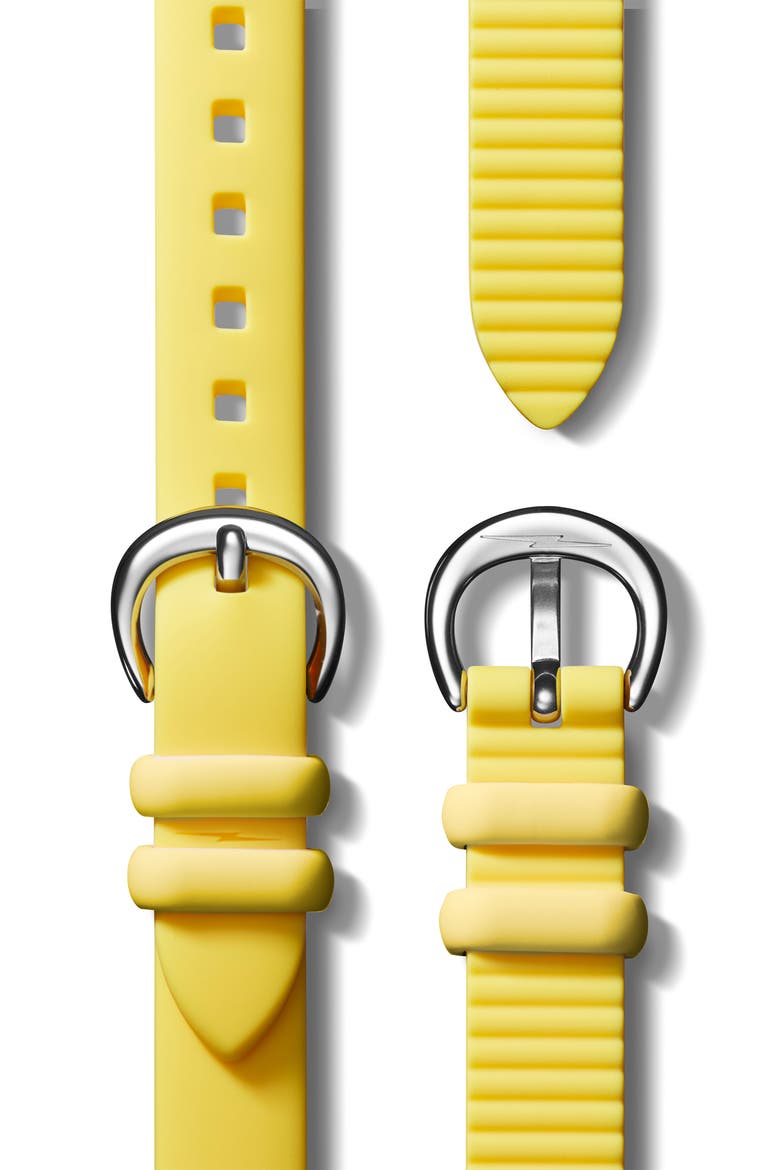 Detrola Pee Wee Silicone Strap Watch, 25mm, Alternate, color, WHITE/ YELLOW