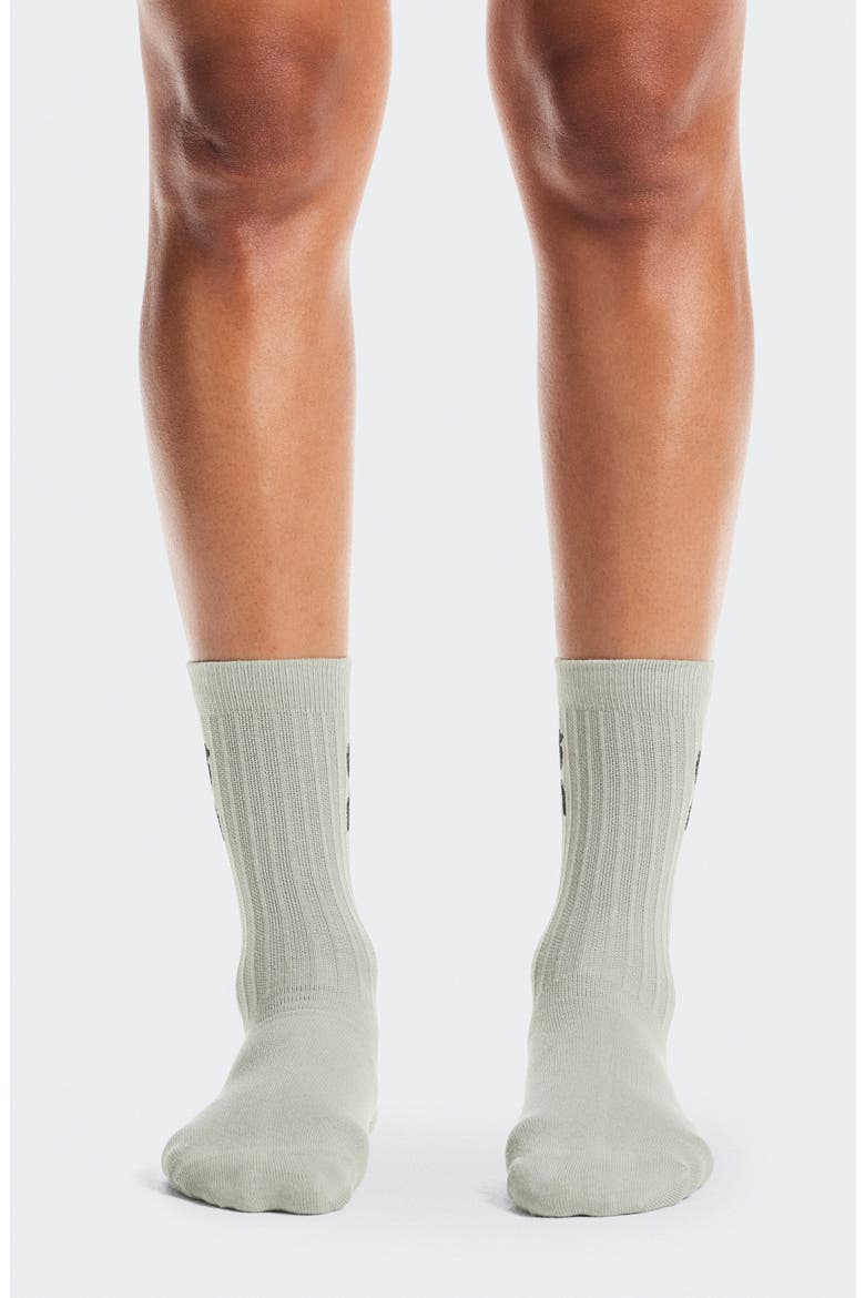 Logo Organic Cotton Crew Socks, Alternate, color, LEMONADE/ TIN
