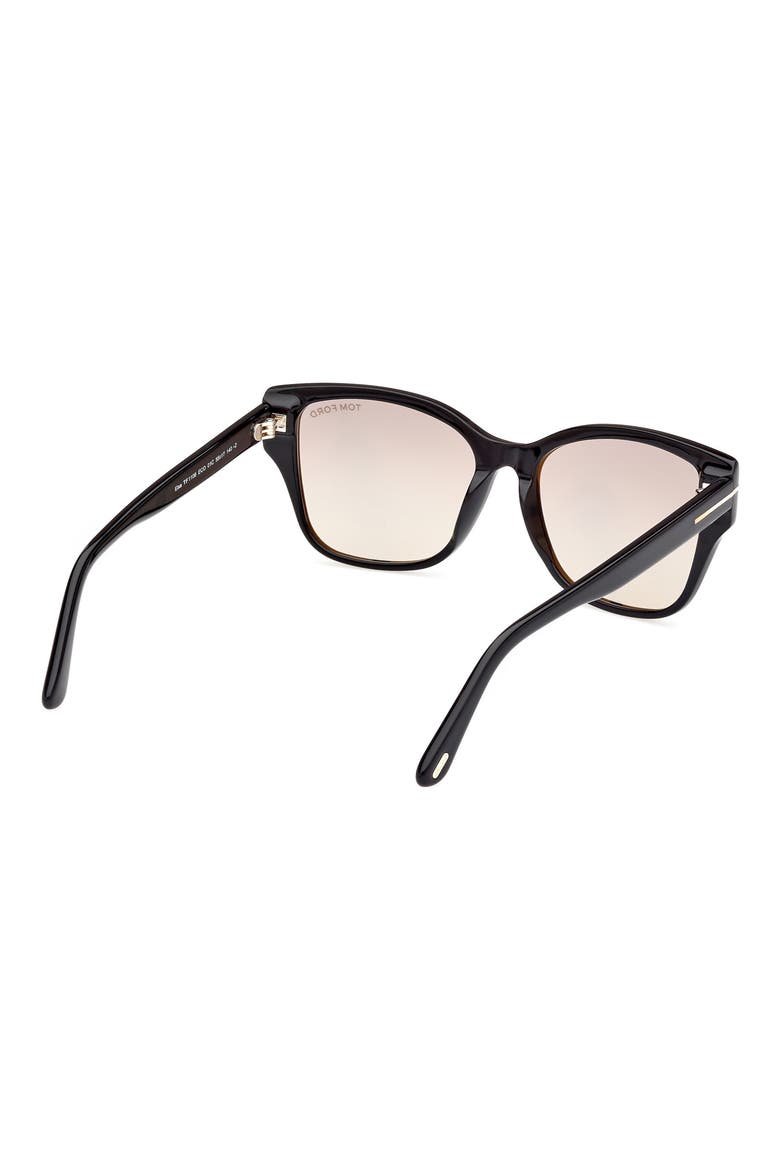 Elsa 55mm Butterfly Sunglasses, Alternate, color, BLACK ECO / T LOGO