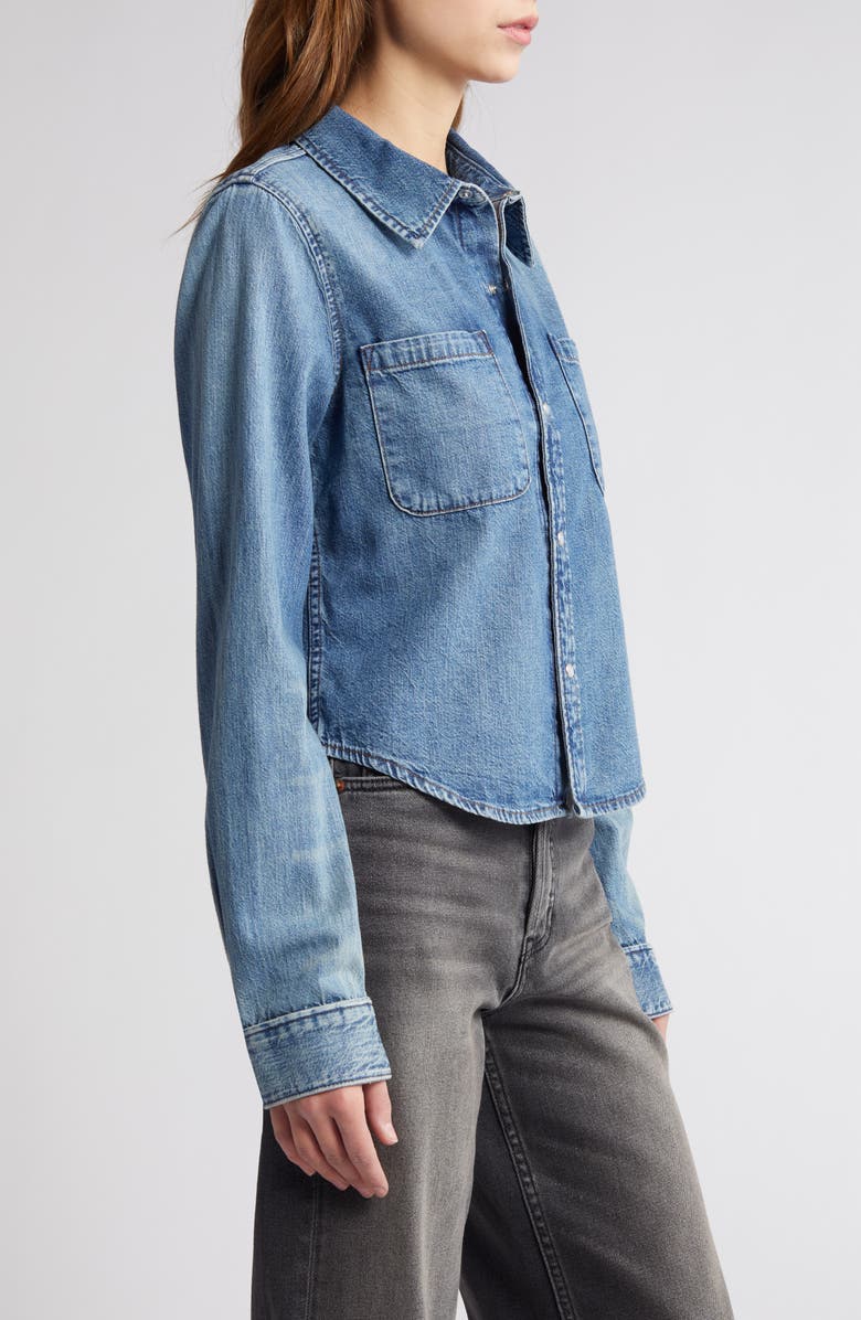 Re/Done Slim Fit Denim Snap-Up Shirt, Alternate, color,