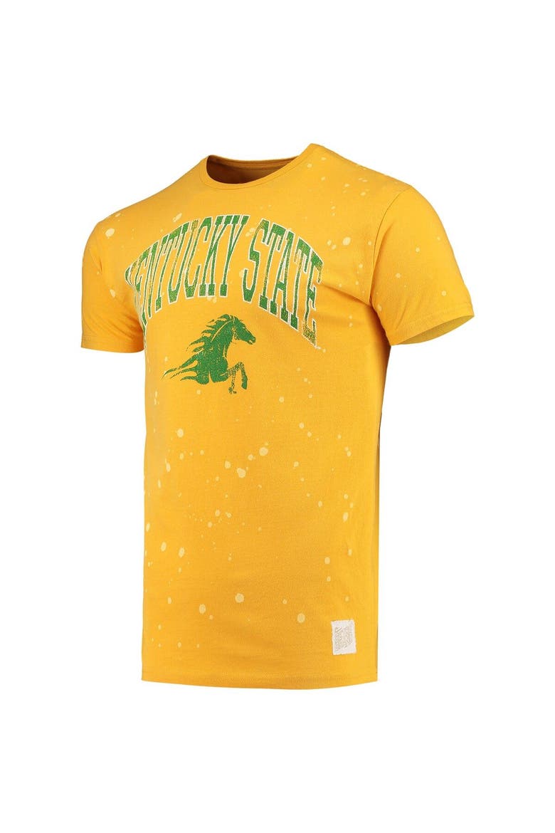 Men's Original Retro Brand Gold Kentucky State Thorobreds Bleach Splatter T-Shirt, Alternate, color, Gold