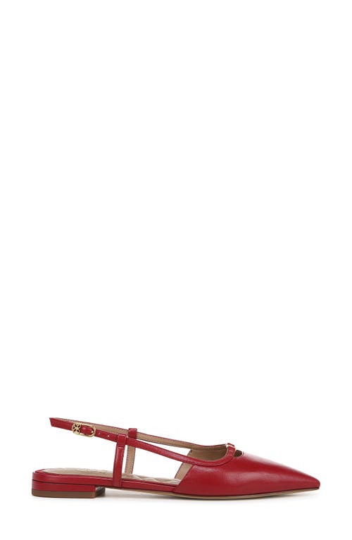 Sam Edelman Cohen Slingback Pointy Toe Flat Scarlet Red Leather