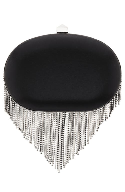Nina Crystal Chain Draped Minaudier In Black