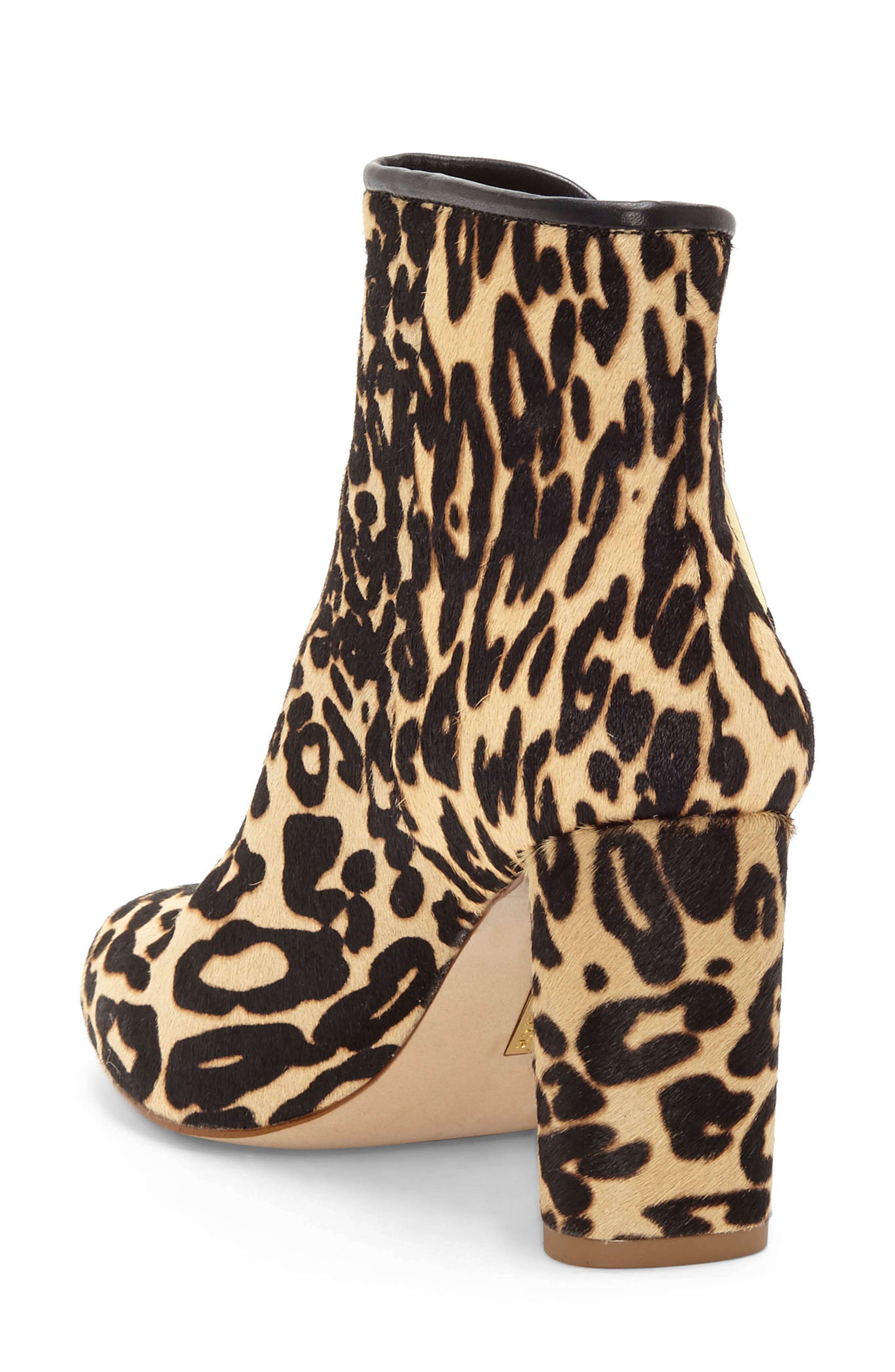 Zirelle Genuine Calf Hair Bootie, Alternate, color, LEOPARD PRINT CALF HAIR