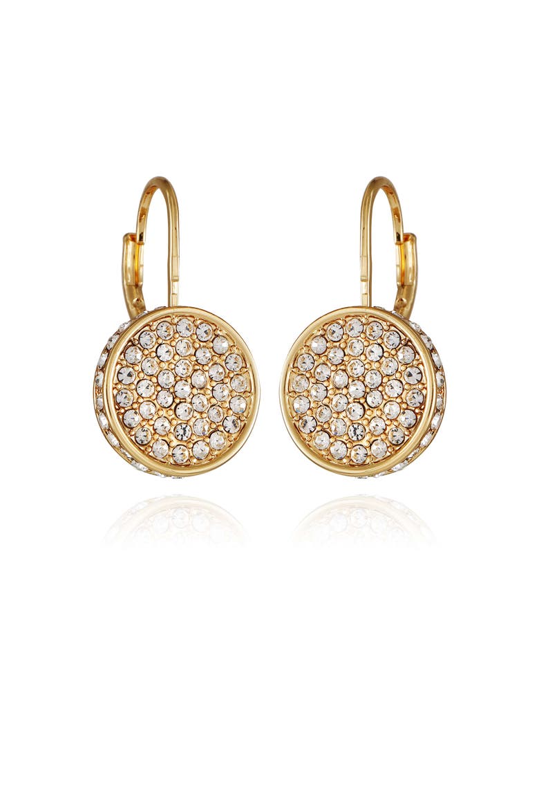 Pave Drop Earrings, Main, color, 14K Gold Plated