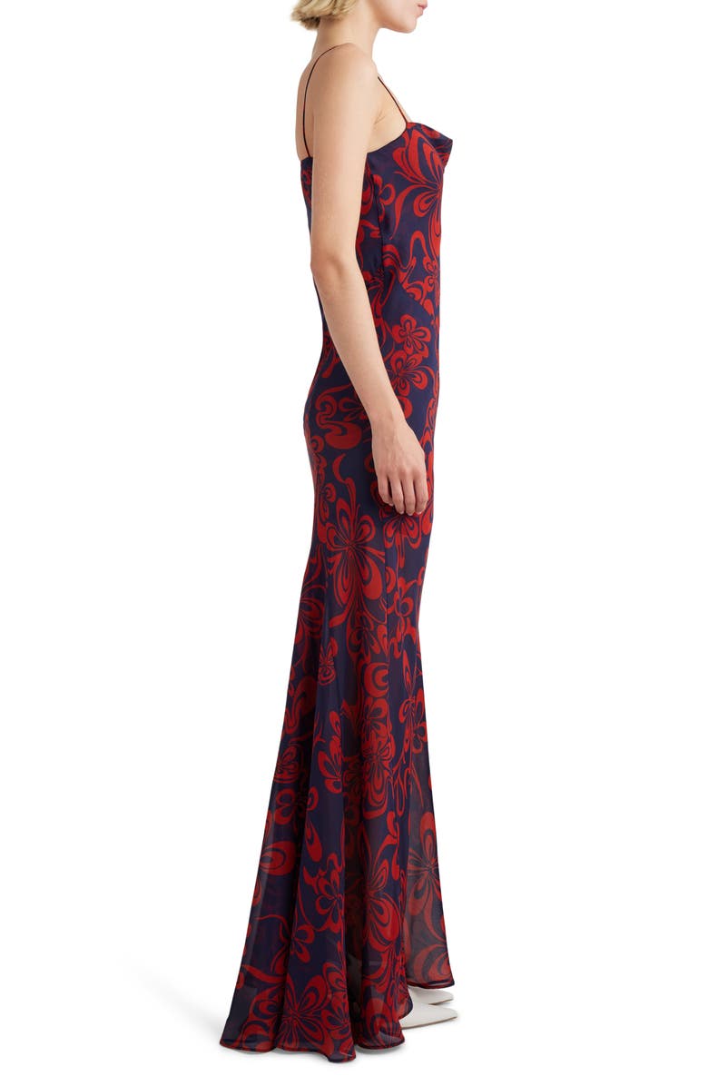 Dries Van Noten Print Cowl Neck Silk Gown, Alternate, color, 