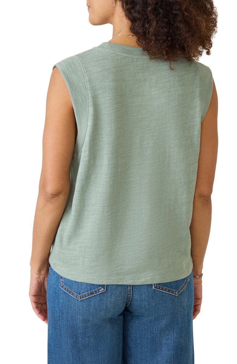 Faherty Sunwashed Slub Muscle Tank, Alternate, color, Sage Creek
