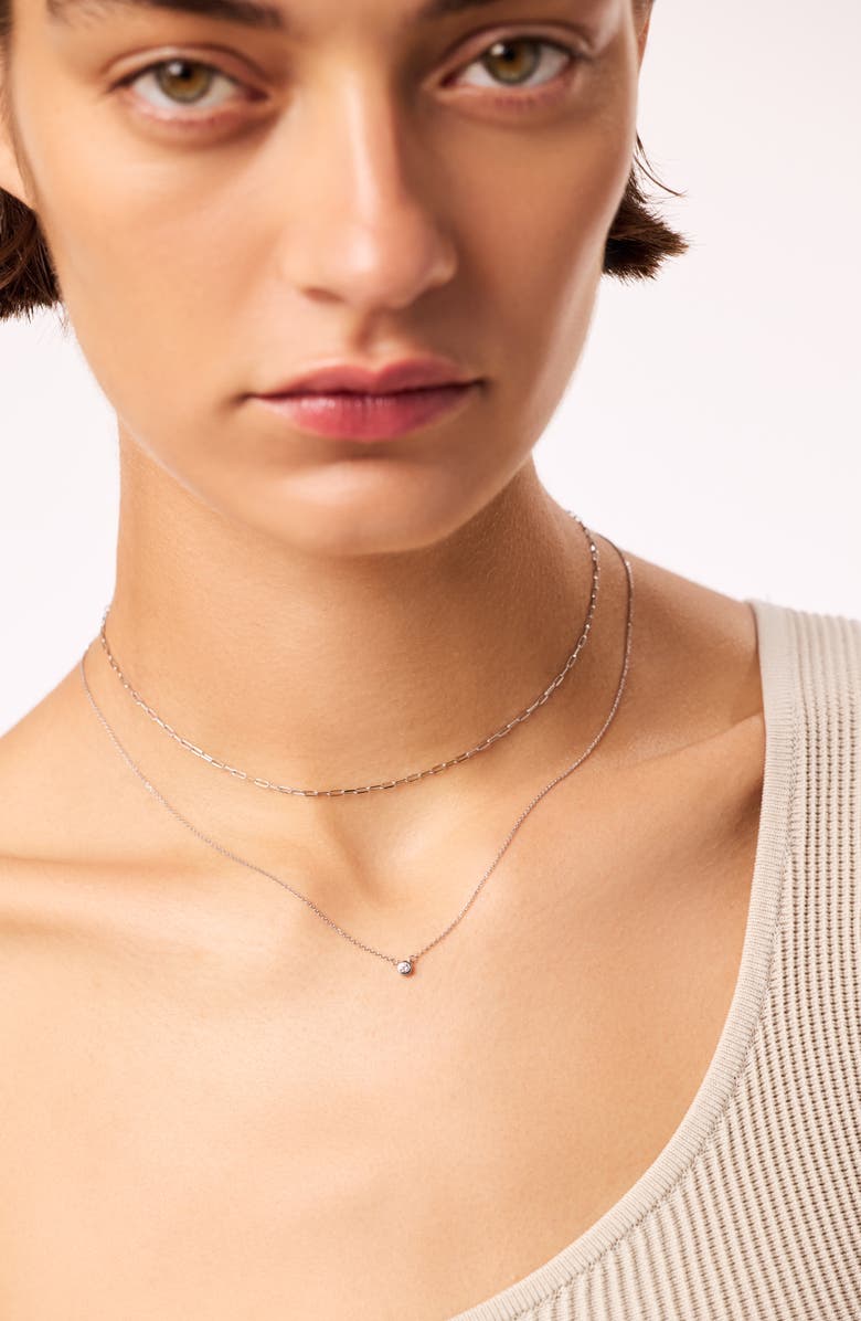 Ana Luisa White Gold Chain - White Gold Diamond Layered Necklace, Alternate, color, White Gold