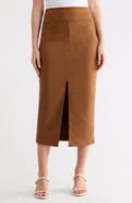 Renee C Faux Suede Midi Skirt