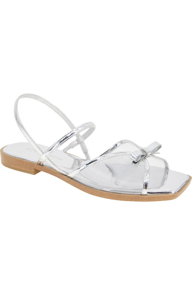 BCBGeneration Lacey Slingback Sandal, Main, color, Silver