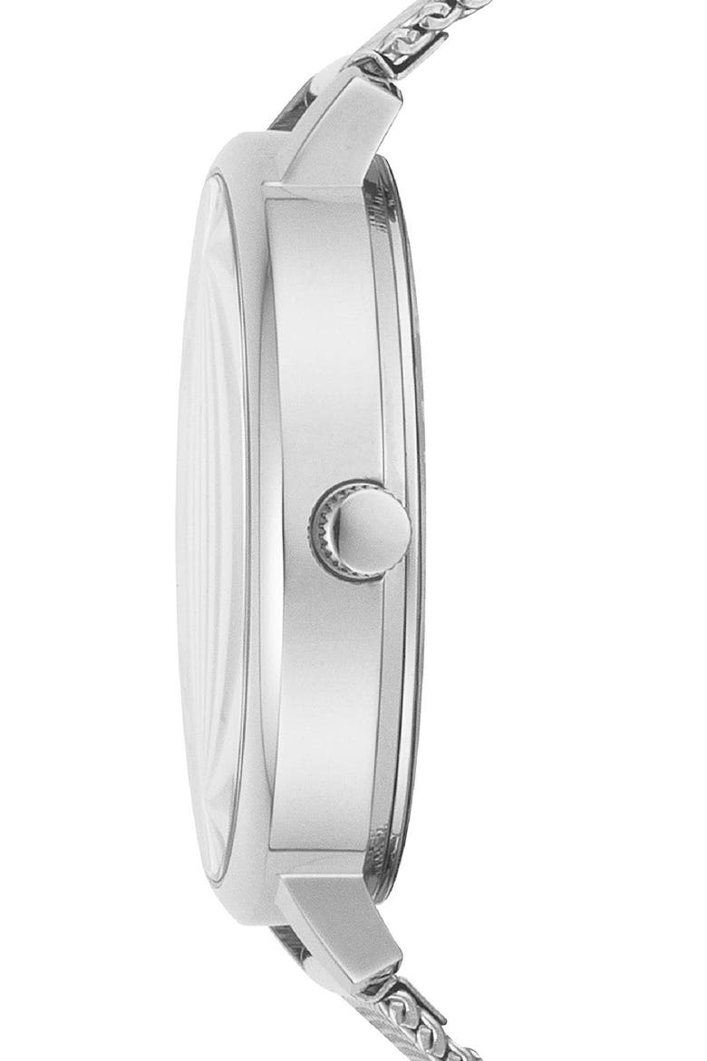 La Villette Mesh Strap Watch, 36mm, Alternate, color, SILVER/ WHITE/ SILVER