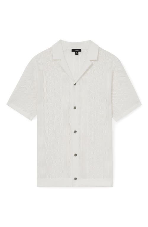Reiss Kipling Texture Knit Camp Shirt In White