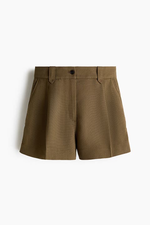 Pleat-front Shorts