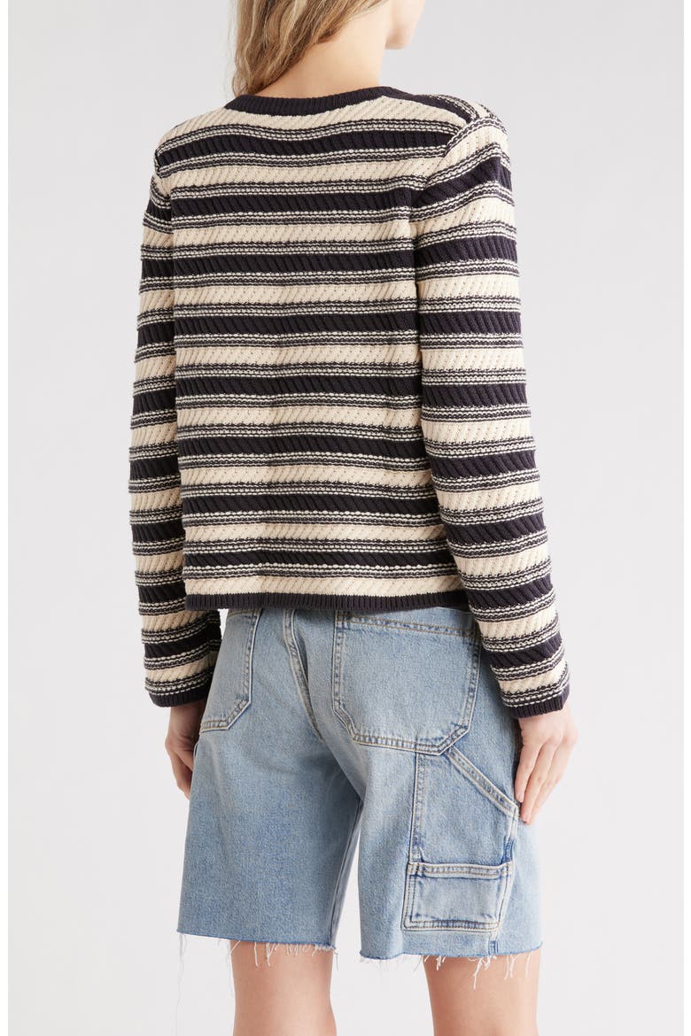 Nelly Stripe Cardigan, Alternate, color, NAVY OAT STRIPE