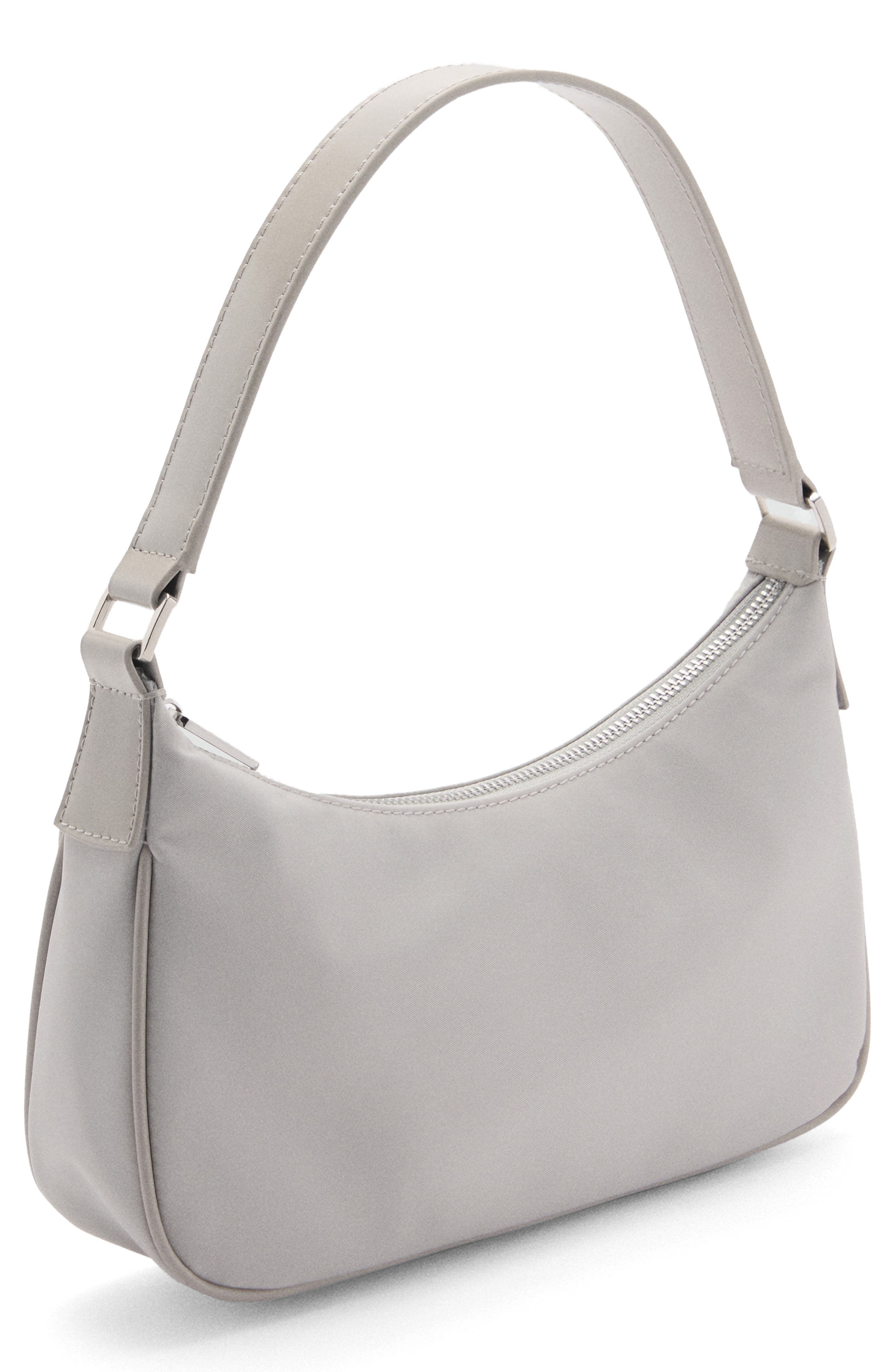 MANGO Small Nylon Shoulder Bag, Alternate, color, Light/ Pastel Grey