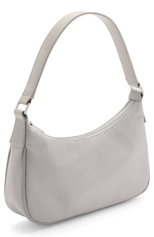 Mango Small Nylon Shoulder Bag In Gray