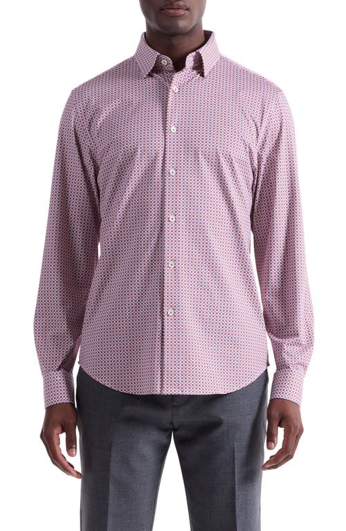 Bugatchi Jules Ooohcotton® Medallion Print Button-down Shirt In Orange