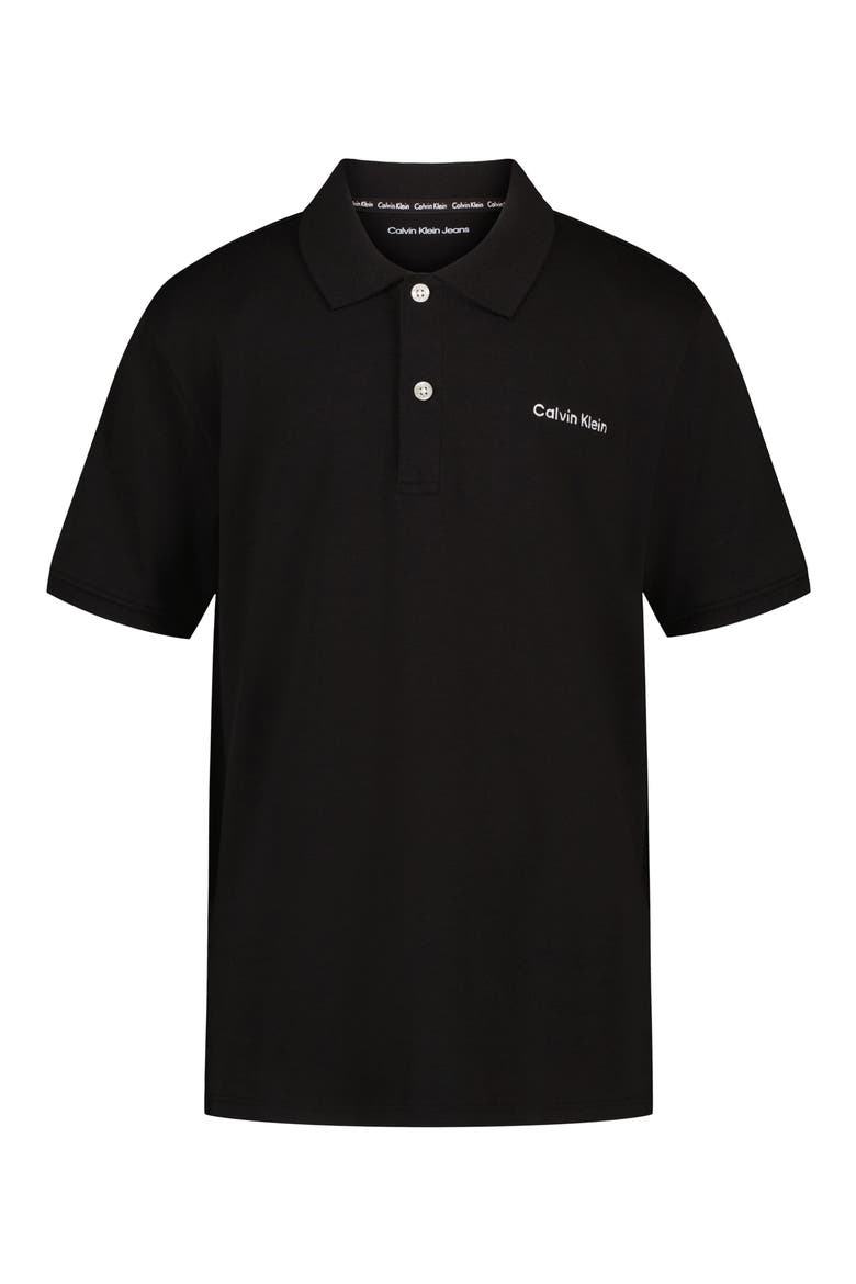 Kids' Logo Cotton Polo, Main, color, BLACK