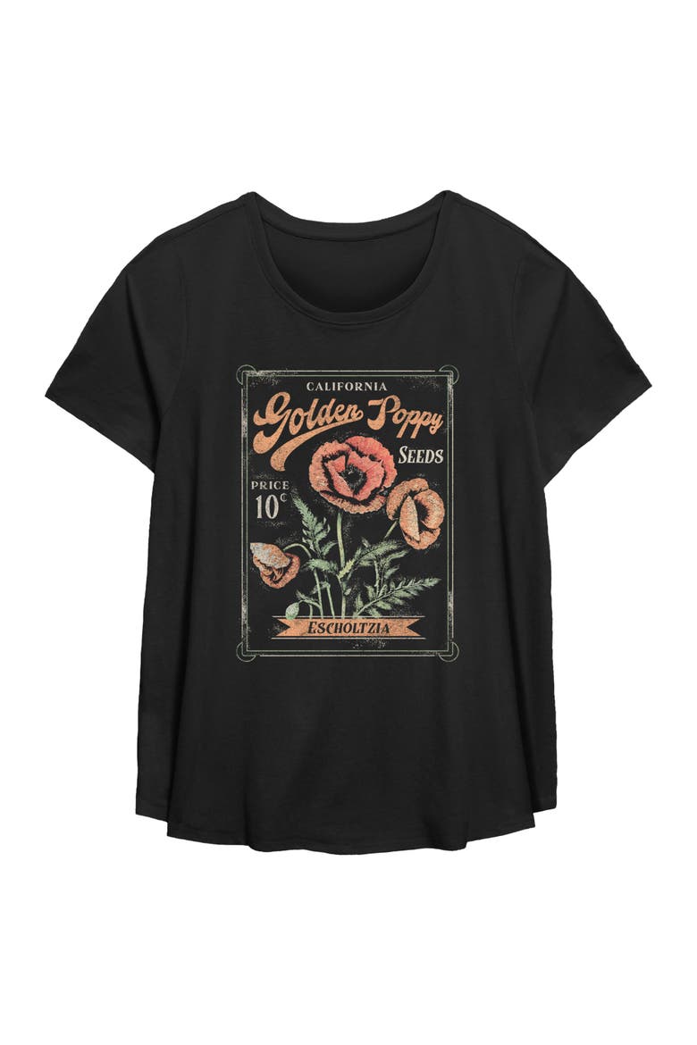 Women's Lost Gods Poppy Seeds Packet  Graphic T-Shirt, Main, color, Black